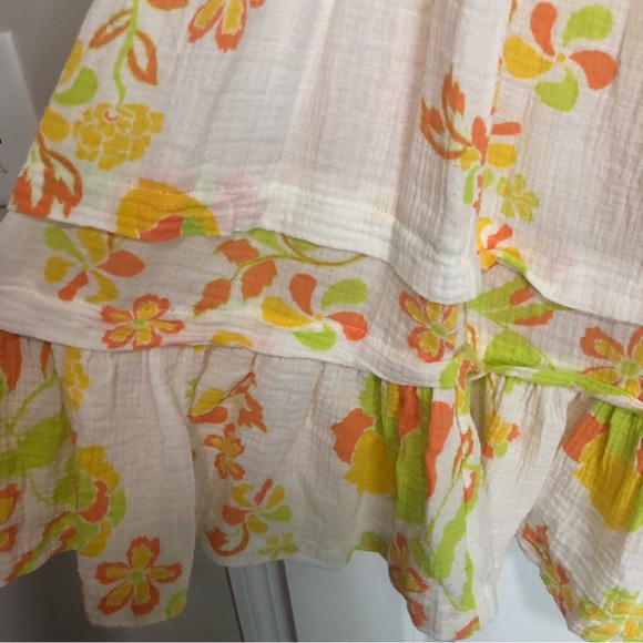 Free People Floral Fleur Cotton Tunic Shirt Top - Picture 2 of 5